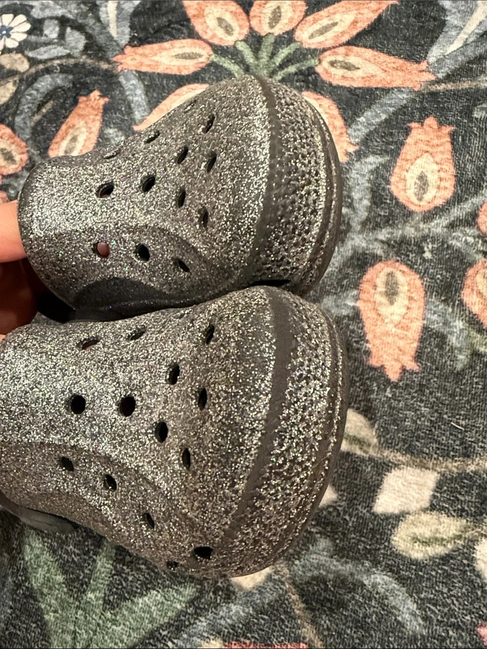 CROCS Kids Glitter Clogs - Silver Glitter